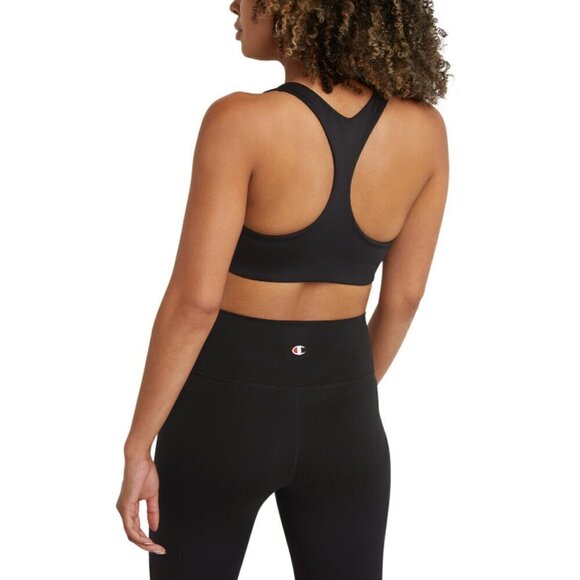 CHAMPION Women's Black Racerback Soft Touch Light Impact Sports Bra NWT - Picture 4 of 6